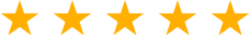 Five gold stars in a row representing a five-star rating or review.